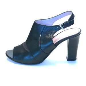 Alexandria Black Soft Kid Slingback Heels
